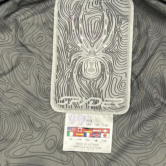 Spyder Windbreaker Jacket Girls 12 Purple White Mock Neck Ski Snowboard - Picture 9 of 14